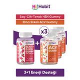 Hi Habit Acv Elma Sirkeli Gummy - Hsn Cilt, Saç, Tırnak Vitamini Takviye Edici Gıda Seti