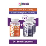 Hi Habit Acv Elma Sirkesi Gummy - Bso Çörek Otu Yağı Gummy Gıda Takviyesi Seti