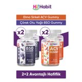 Hi Habit Acv Elma Sirkesi Gummy - Bso Çörek Otu Yağı Gummy Takviye Edici Gıda Seti