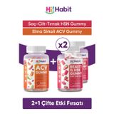 Hi Habit Hsn Saç, Cilt Ve Tırnak Vitamini - Acv Elma Sirkeli Gummy Takviye Edici Gıda Seti