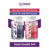 Hi Habit HSN Saç, Cilt ve Tırnak Vitamini - BSO Çörek Otu Yağı Gummy Takviye Edici Gıda Seti