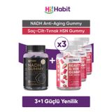Hi Habit NADH Koenzim Q10 - HSN Saç, Cilt ve Tırnak Vitamini Gummy Takviye Edici Gıda Seti