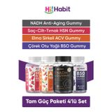 Hi Habit Nadh Koenzin Q10 - Acv Elma Sirkeli - Hsn Cilt, Tırnak Saç - Bso Çörek Otu Yağı Gummy Takviye Seti