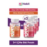 Hi Habit Saç, Cilt, Tırnak Vitamini - Acv Elma Sirkesi Gummy Takviye Edici Gıda Seti