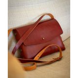Hi Leather Asia Askılı Ayarlanabilir Deri Kadın Çanta - Kızıl Kahve
