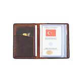 Hi Leather Hakiki Deri Araç Ruhsat Kılıfı/Kabı Camel