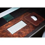Hi Leather Kişiye İsme Özel Hakiki Deri Masa Mat Deri Oyuncu Mouse Pad | Yazı Masası Altlığı Sümen 35X70 cm - Kahverengi
