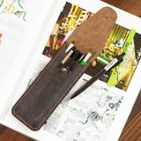 Hi Leather Puta Deri Dik Kalemlik Kestane