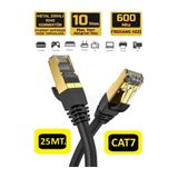 Hi-Link Cat 7 Ethernet Kablosu 25 Metre 10 Gigabit/s 600 Mhz Premium RJ45 Metal Zırhlı Konnektör
