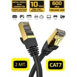 Hi-Link Cat7 Ethernet Kablosu 2 Metre 10 Gigabit/s 600 Mhz Premium RJ45 Metal Zırhlı Konnektör