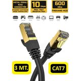 Hi-Link Cat7 Ethernet Kablosu 3 Metre 10 Gigabit/s 600 Mhz Premium RJ45 Metal Zırhlı Konnektör