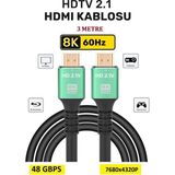 HI-LINK Ultra Hdtv 8k Yüksek Hızlı 2.1V PREMIUM HDMI Kablosu 3 METRE