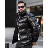 Hi-Quality, Çift Yönlü Fermuar, Regular Fit, Rüzgar ve Su Geçirmez, Parlak Şişme Mont 24USEC2475 - Siyah - 2XL