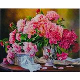 Hi Stone 5D Elmas Boncuk Taş İşleme Mozaik Goblen Kit Tablo 50 x 40 cm GC74375 Renkli Çiçek Motifi
