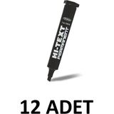 Hi-Text 12 Adet 830PC Kesik Uç Permanent Kalem Koli Kalemi Siyah