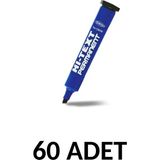 Hi-Text 60 Adet 830PC Kesik Uç Permanent Kalem Koli Kalemi Mavi