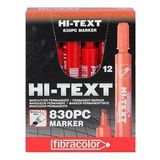 Hi-Text Markör Kesik Uçlu Kırmızı Koli Kalemi ( 12 Li Paket)