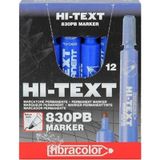 Hi-Text Yuvarlak Uçlu Mavi 830pbm 12'li Markör Kalem
