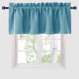 Hiasan Valance Mutfak Karartma Perdeleri Isı Yalıtımlı Düz Pencere Perdesi Valance, Taş Mavisi, 150 x 45 cm, 1 Panel