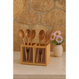 Hibana Bambu Ikili Kaşıklık Kutusu, Bambu Çatal Kaşıklık (5X13CM)