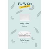 Hibboux Fluffy Doğal Pamuk Kumaşlı, Nefes Alabilen Nano Elyaflı Bebek Yastık-yorgan Uyku Seti(35X50 95X145)
