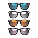HiBloks Ray-Ban Meta Wayfarer Akıllı Gözlükler için 4 Adet Polarize Klips (Beden L), Ray-Ban Meta Wayfarer ile Uyumlu Renk Değişikliği Klipsleri Gözlerinizi Korur, Havalı ve Moda (Gümüş, Mavi, Pembe,