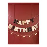 hibon Doğum Günü Süslemesi ‘Happy Birthday’ Elde Dikim Kutlama Banner Kahve