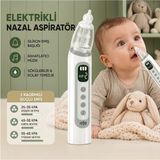 HiboTekno Bebek Burun Aspiratörü Şarjlı - 3 Kademeli Müzikli Dijital LED Ekranlı Burun Temizleme Cihazı (3 Soft Uç)