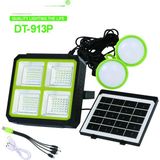HiboTekno Güneş Enerjili Aydınlatma Sistemi 3600 Mah Bataryalı 2 Ampullü Solar Kamp Lambası 5 Işık Modlu USB Şarjlı Acil Durum Aydınlatma Seti Powerbank Ikamelli - Çok Renkli