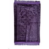 Hicaz Pazarı Seccade Deri Taban Lüks Peluş Seccade Mor - 80 x 120 cm