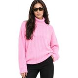 Hiccup Kadınlar Mixray Oversize Ribanalı Balıkçı Yaka Kazak Toz Pembe