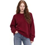 Hiccup Kadınlar Mixray Oversize Triko Kazak Bordo Kırmızı - Bordo - Kırmızı
