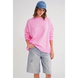 Hiccup Kadınlar Mixray Oversize Triko Kazak Toz Pembe