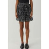 Hiccup Kadınlar Yüksek Bel Çiçekli Mini Etek Siyah - XS