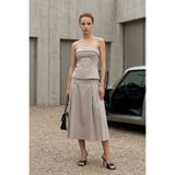 Hiccup MY FASHION Straplez Bluz ve Yüksek Belli Midi Etek Takımı