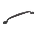 Hickory Hardware Rafine Rustik Toplama Dolap Tutacakları, Dolaplar ve Çekmeceler ve Banyo Donanımı için Mutfak Kolları, Merkezden Merkeze 17,5 cm, Siyah Demir, 1 Paket