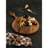 Hicowood Doğal Ceviz Yuvarlak Sunum-Kesme Tahtası (30 cm Çap)-Lazerle İsim/Söz Yazılır