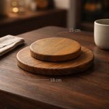 Hicowood Hıcowood 2’li Doğal Ceviz Nihale Seti (18 cm - 15 Cm)