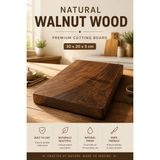 Hicowood Premium Şef Tipi Doğal Ceviz Kesme Tahtası – Tek Parça S/M/L -Lazerle İsim/Söz Yazılır - 30 x 20 x 5 cm