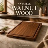 HICOWOOD Şef Tipi Doğal Ceviz Kesme Tahtası -41x25x2.5