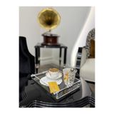 HİD DESIGN ATELIER Halka Detay Kahve Sunum Tepsisi Gümüş Renk Kulp