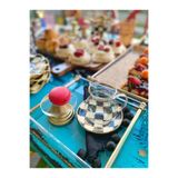 HİD DESIGN ATELIER Kahve Yanı Lokumluk Pleksi Mat Gold ( 2 Adet)