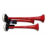 HİDO 24V Havalı Korna Kırmızı 3 Borulu Düz (1 Ad )