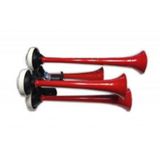 HİDO 24V Havalı Korna Kırmızı 4 Borulu Düz (1 Ad )