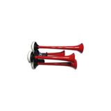 HİDO 24V Havalı Korna Kırmızı 4 Borulu Düz 349-392-440-532Hz 590B-24