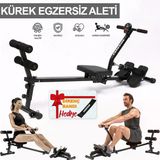 Hidrolik Katlanabilir Kürek Çekme Aleti Gösterge Ev Kardiyo Tüm Vücut Egzersiz Direnç Lastiği Hediye
