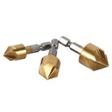 Hidyliu Sert Metal Havşa Ucu Aleti 6 Adet HSS Fazlı Havşa 1/4 Altıgen Şaft 90 Derece Ahşap Faz Kesici 6mm-19mm