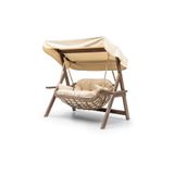 Hier Bafra Swing Ahşap Rattan Salıncak Dış Mekan Bahçe Balkon ve Teras Salıncağı