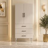 Hierapolis Çok Amaçlı Dolap 60 Cm 2 Kapak 3 Çekmece Soft Aytaşı - Çok Amaçlı Banyo Dolabı