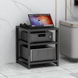 HiFi 3 Katlı Döner Tabla Desteği, AV Multimedya Desteği, CD Çalar, Ses Kulesi, Yüksekliği Ayarlanabilir Ahşap Raf, Stereo Bileşenler için Mobil (n
